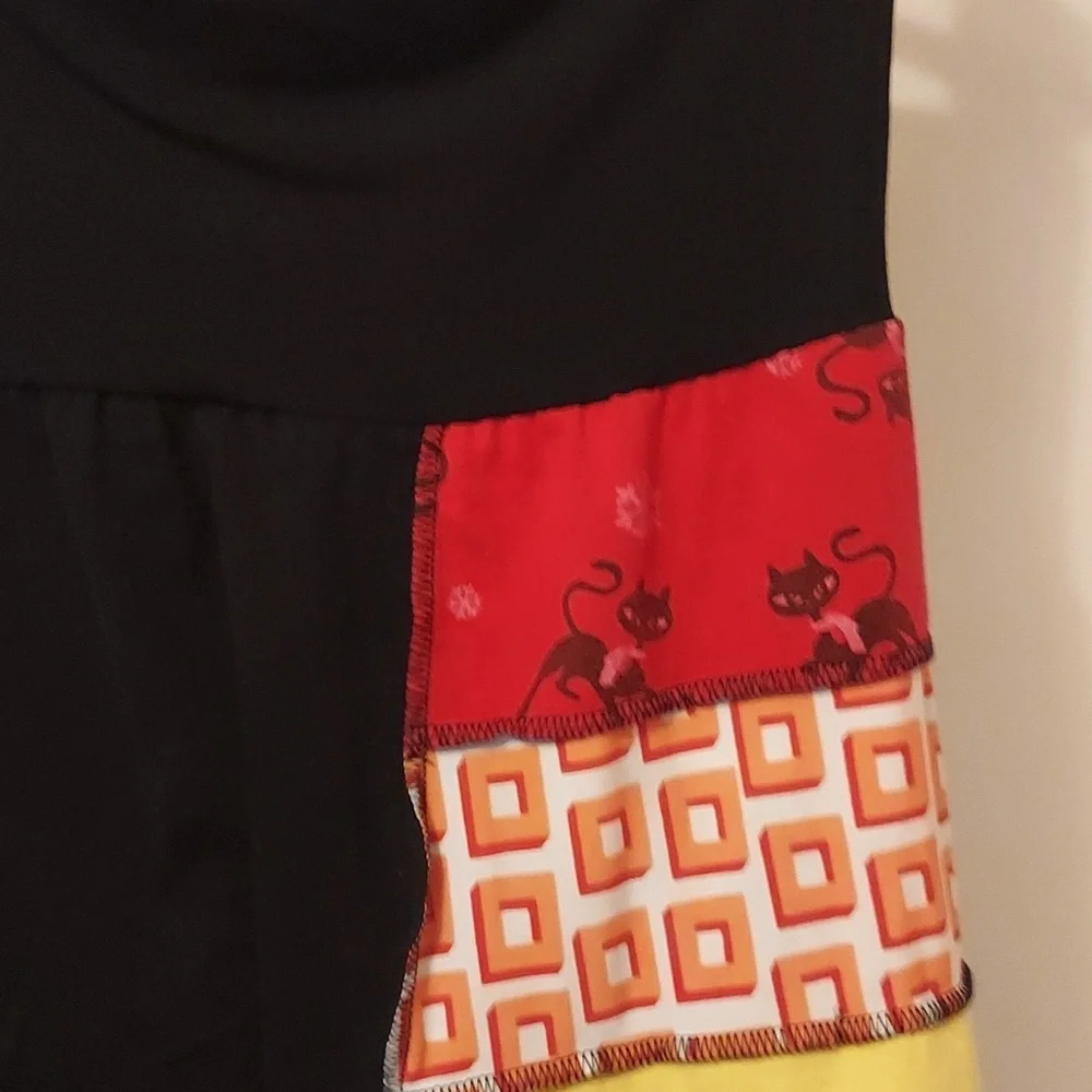 Hippie Patchwork Skirt Short Bohemian Style A line  Size S Multi Color